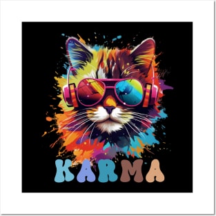 Cute Funny Cat Lover Heart Shape Karma Posters and Art